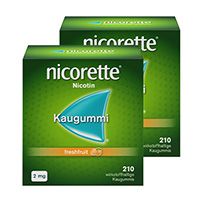 Nicorette 2 mg Freshfruit Kaugummi Doppelpackung: Fruchtiger Genuss auf dem Weg zum Rauchstopp (2x210 Stück)