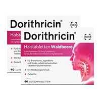 DORITHRICIN Halstabletten Waldbeere Doppelpackung (2x40 Stück)