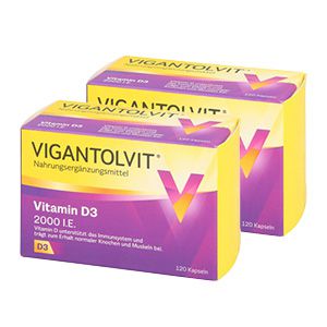 VIGANTOLVIT 2000 I.E. Vitamin D3 Weichkapseln Doppelpackung (2x 120St)