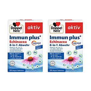 DOPPELHERZ Immun plus Echinacea Depot Tabletten Set (2x 20St)