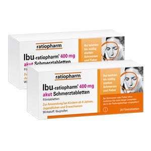 IBU-RATIOPHARM 400 mg akut Schmerztbl.Filmtabl. Doppelpackung (2x 20St)