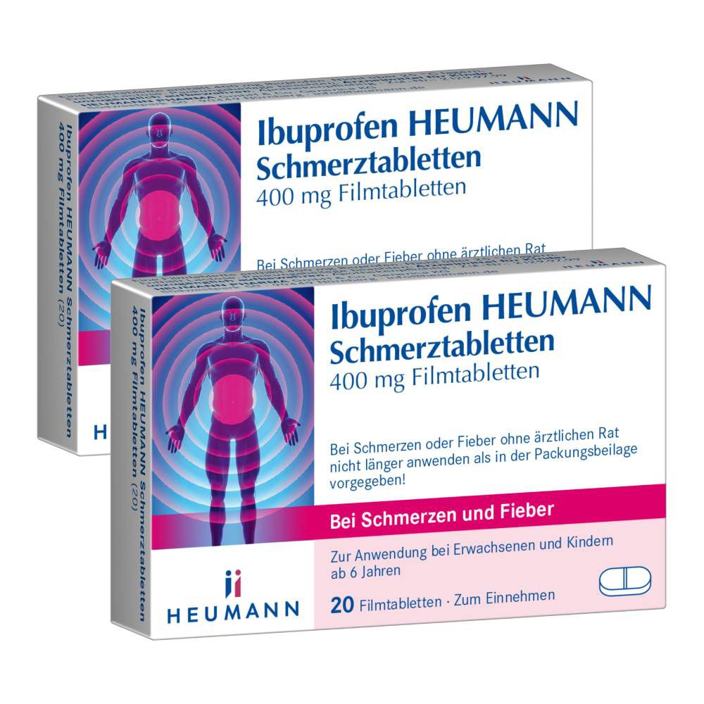 IBUPROFEN Heumann Schmerztabletten 400 mg Doppelpackung (2x 20St)