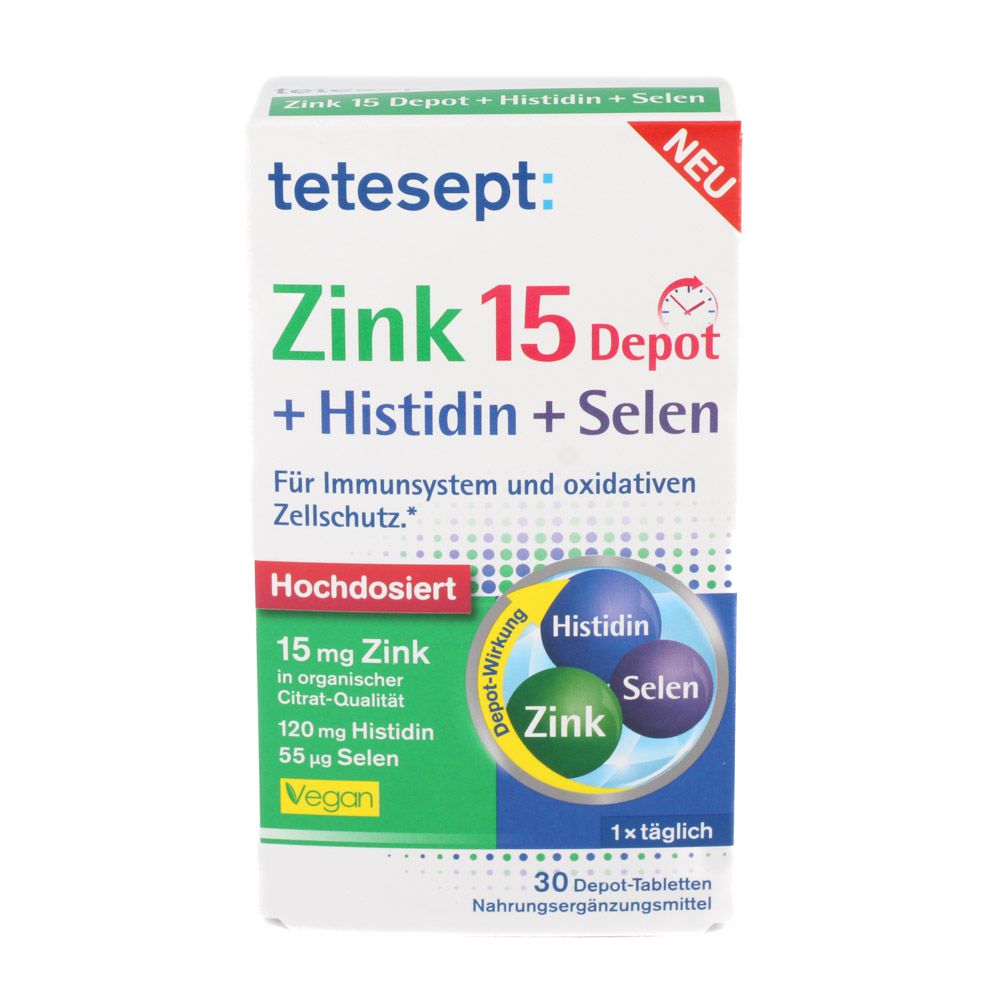 TETESEPT Zink 15 Depot+Histidin+Selen Filmtabl.